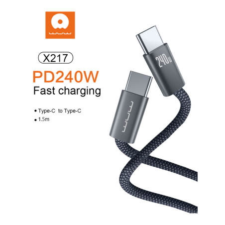 Câble Type-C / Type-C PC 240W Wuw X217 - Blan | Smarty Paris